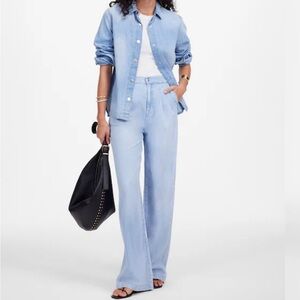 Madewell Light Blue Harlowe Wide Leg Jeans